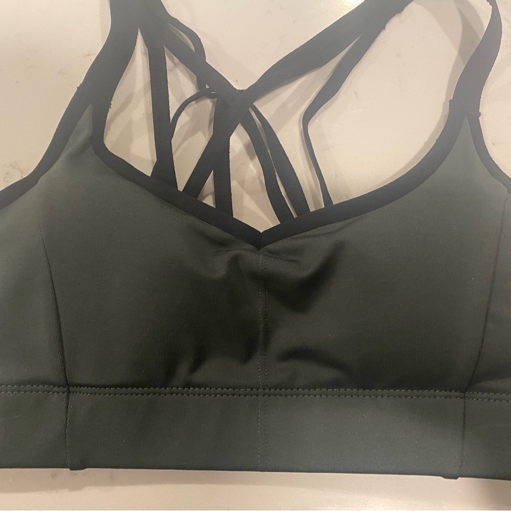 Like New! C9 by Champion Strappy Sports Bra Olive Green & Black XS